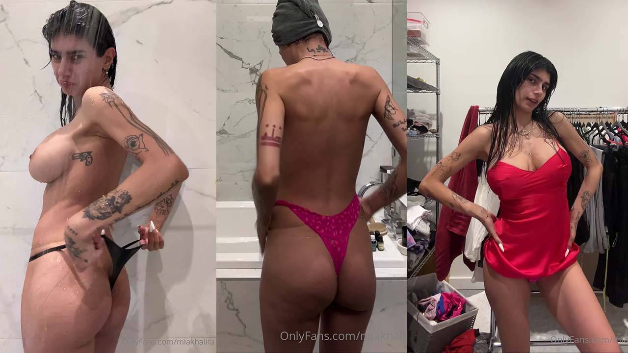 Mia Khalifa Put On Sexy Red Dress After Shower PPV Leaked Video