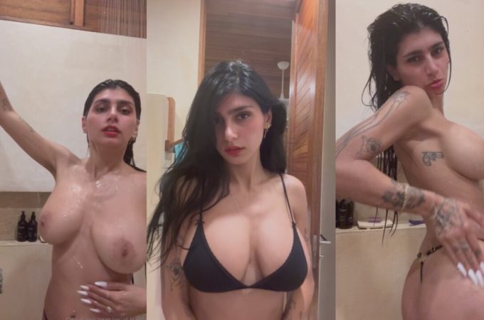 Mia Khalifa – Black Bra Shower Video Leaked